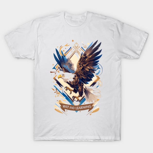 Wit and Learning - Eagle - Fantasy T-Shirt by Fenay-Designs